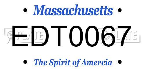 EDT0067 Massachusetts License Plate