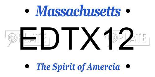 EDTX12 Massachusetts License Plate