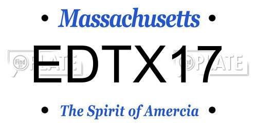 EDTX17 Massachusetts License Plate