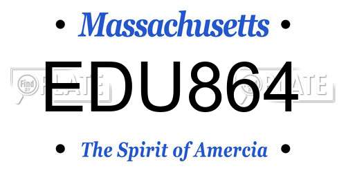 EDU864 Massachusetts License Plate