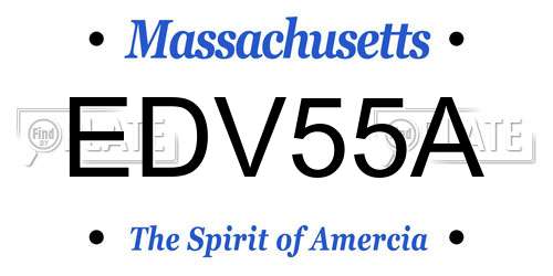 EDV55A Massachusetts License Plate