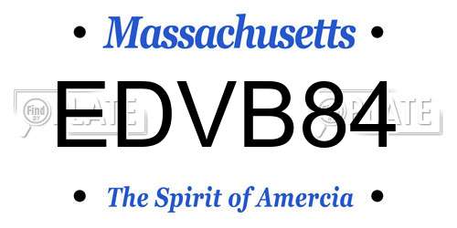 EDVB84 Massachusetts License Plate