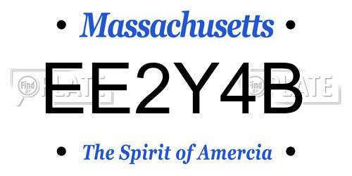 EE2Y4B Massachusetts License Plate