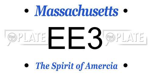 EE3 Massachusetts License Plate