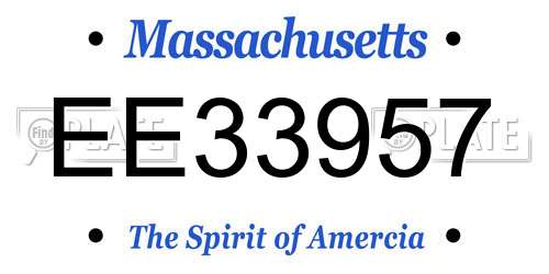 EE33957 Massachusetts License Plate