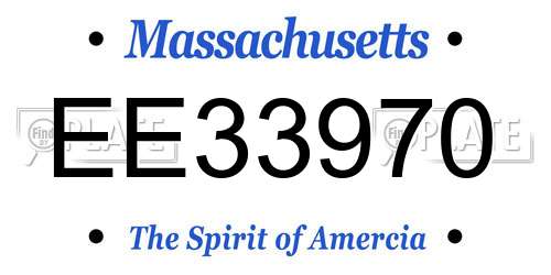 EE33970 Massachusetts License Plate