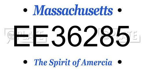 EE36285 Massachusetts License Plate