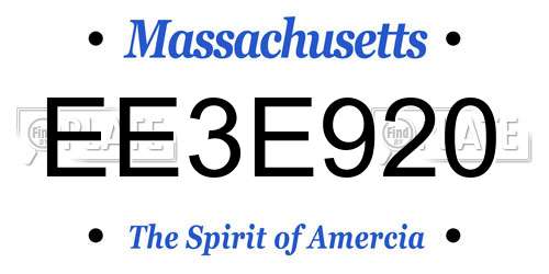 EE3E920 Massachusetts License Plate