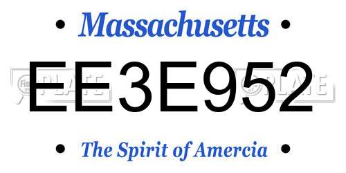EE3E952 Massachusetts License Plate
