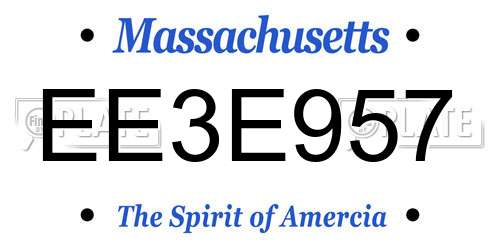 EE3E957 Massachusetts License Plate