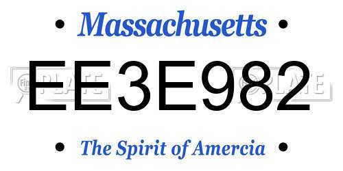 EE3E982 Massachusetts License Plate
