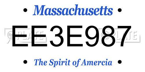 EE3E987 Massachusetts License Plate