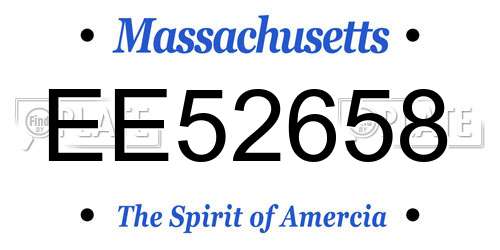 EE52658 Massachusetts License Plate