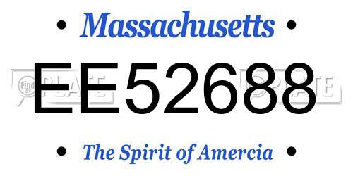 EE52688 Massachusetts License Plate