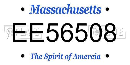 EE56508 Massachusetts License Plate