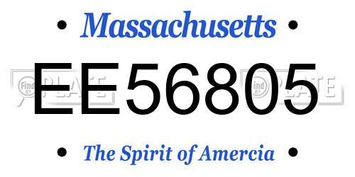 EE56805 Massachusetts License Plate