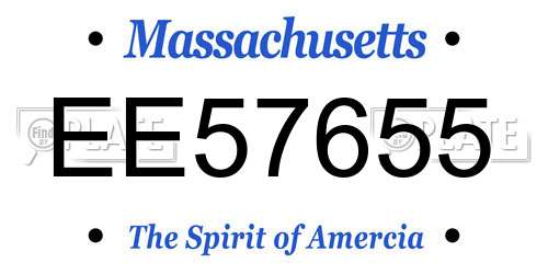 EE57655 Massachusetts License Plate
