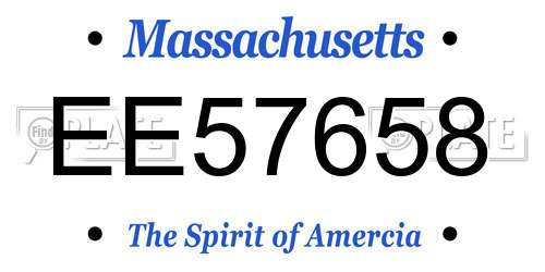 EE57658 Massachusetts License Plate