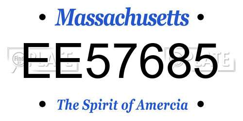 EE57685 Massachusetts License Plate