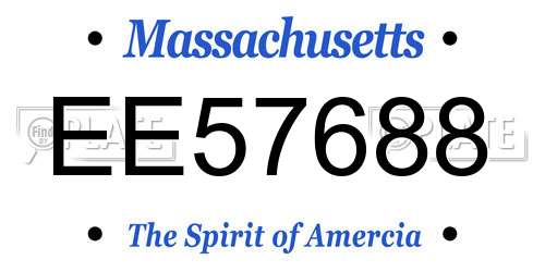 EE57688 Massachusetts License Plate