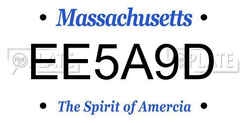 EE5A9D Massachusetts License Plate