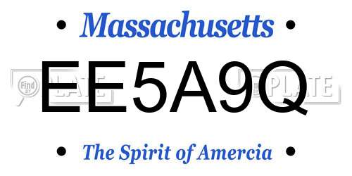 EE5A9Q Massachusetts License Plate