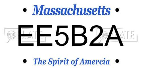 EE5B2A Massachusetts License Plate