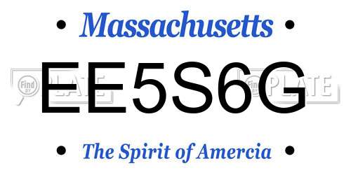 EE5S6G Massachusetts License Plate
