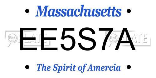 EE5S7A Massachusetts License Plate