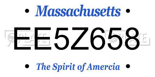 EE5Z658 Massachusetts License Plate