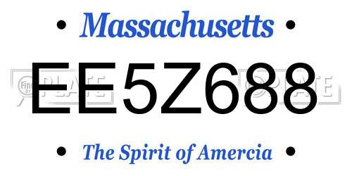 EE5Z688 Massachusetts License Plate