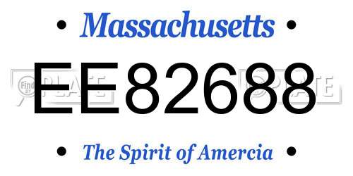 EE82688 Massachusetts License Plate