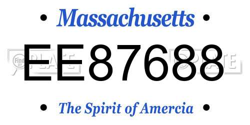 EE87688 Massachusetts License Plate