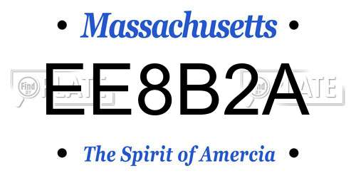 EE8B2A Massachusetts License Plate
