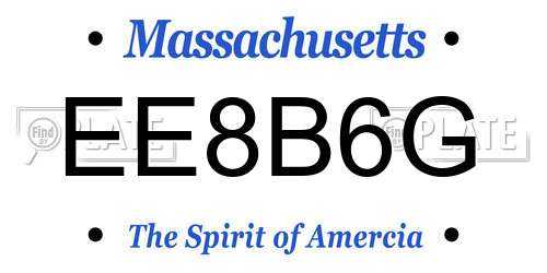 EE8B6G Massachusetts License Plate