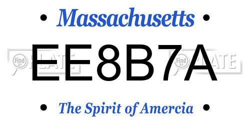 EE8B7A Massachusetts License Plate