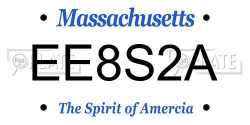 EE8S2A Massachusetts License Plate