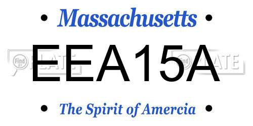 EEA15A Massachusetts License Plate