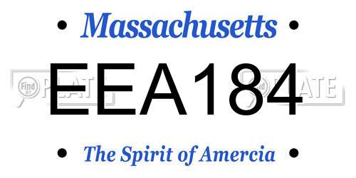 EEA184 Massachusetts License Plate