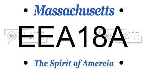 EEA18A Massachusetts License Plate