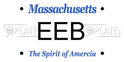 EEB Massachusetts License Plate