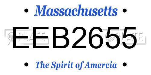 EEB2655 Massachusetts License Plate