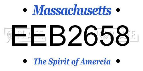 EEB2658 Massachusetts License Plate