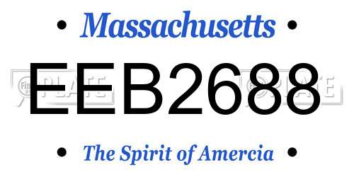 EEB2688 Massachusetts License Plate