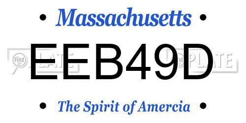 EEB49D Massachusetts License Plate