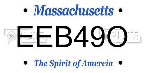EEB49O Massachusetts License Plate