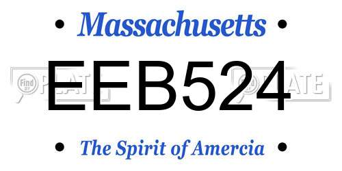EEB524 Massachusetts License Plate
