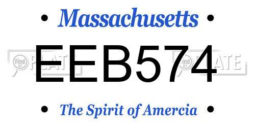 EEB574 Massachusetts License Plate