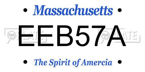 EEB57A Massachusetts License Plate