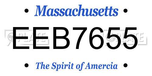 EEB7655 Massachusetts License Plate